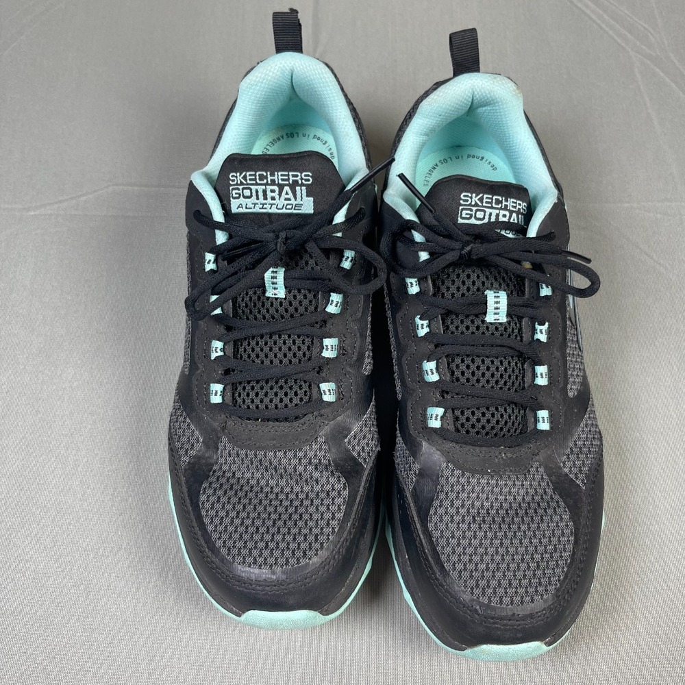 Skechers Go Trail Altitude Sneakers Women's Size 8 Black Aqua Walking Shoes